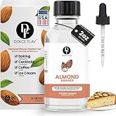 Dolce Flav Natural Almond Extract &ndash; 2 Ounce Water-Soluble Kosher, Sugar-Free, Concentrated Birthday Cake Flavor for Frosting, Cupcakes &amp; Ice Cream, Includes Measured Dropper