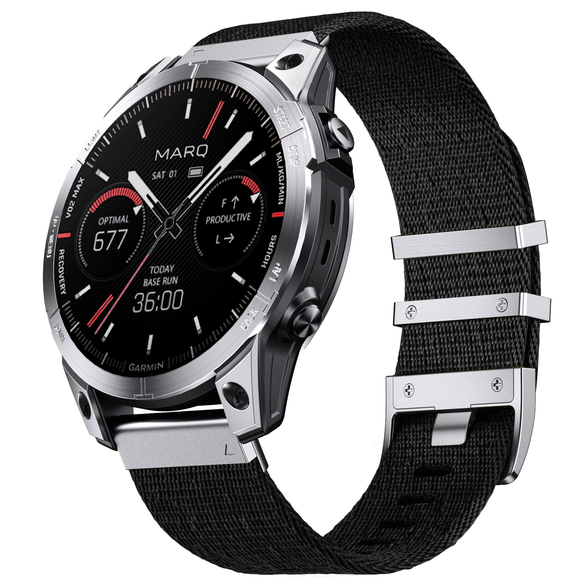 Watch Strap for Fenix 6X Pro/6X/7X Pro/7X/5X Plus/5X/3/3HR, Quickfit 26 Nylon Watch Strap for Descent MK1/2/2i/3/3i/Tactix, for Garmin Enduro/Enduro 2, Epix 51MM, Quatix 7X/7X Pro — image 1
