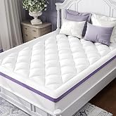 ChiXpace Queen Mattress Topper, Viscose Derived from Bamboo, Pillow Top | Cushioned Support, Breathable Mesh Sides, Memory Foam Blend Fill, Softens Firm Beds, Refreshes Old Beds, Guest Rooms, Rentals