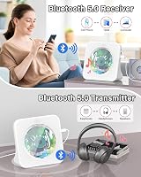 GREADIO Portable CD Player Bluetooth 5.0 Desktop w/ Speakers Remote FM USB view 4