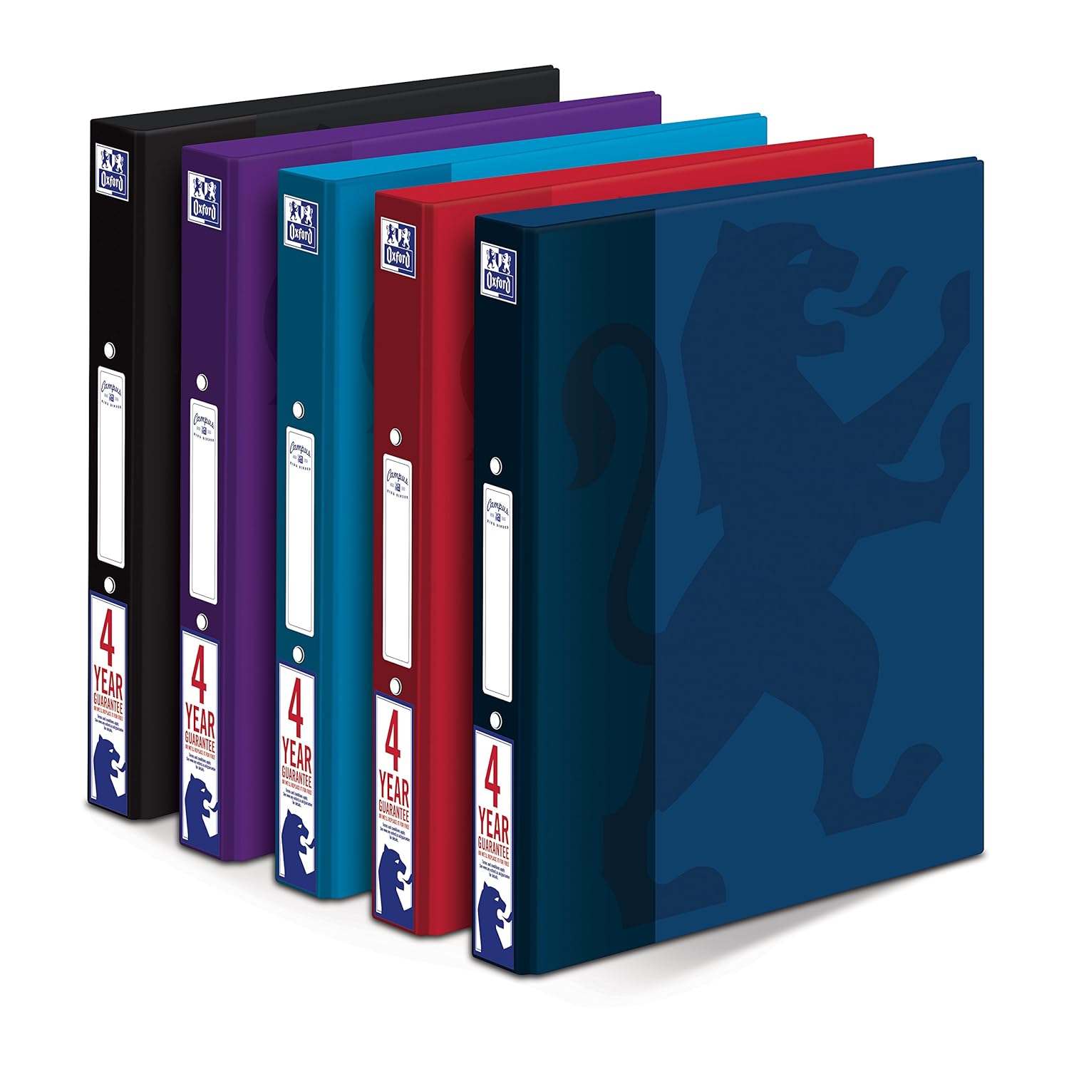 Oxford Campus A4 Ring Binders, 25 mm, Assorted Colours, Pack of 10
