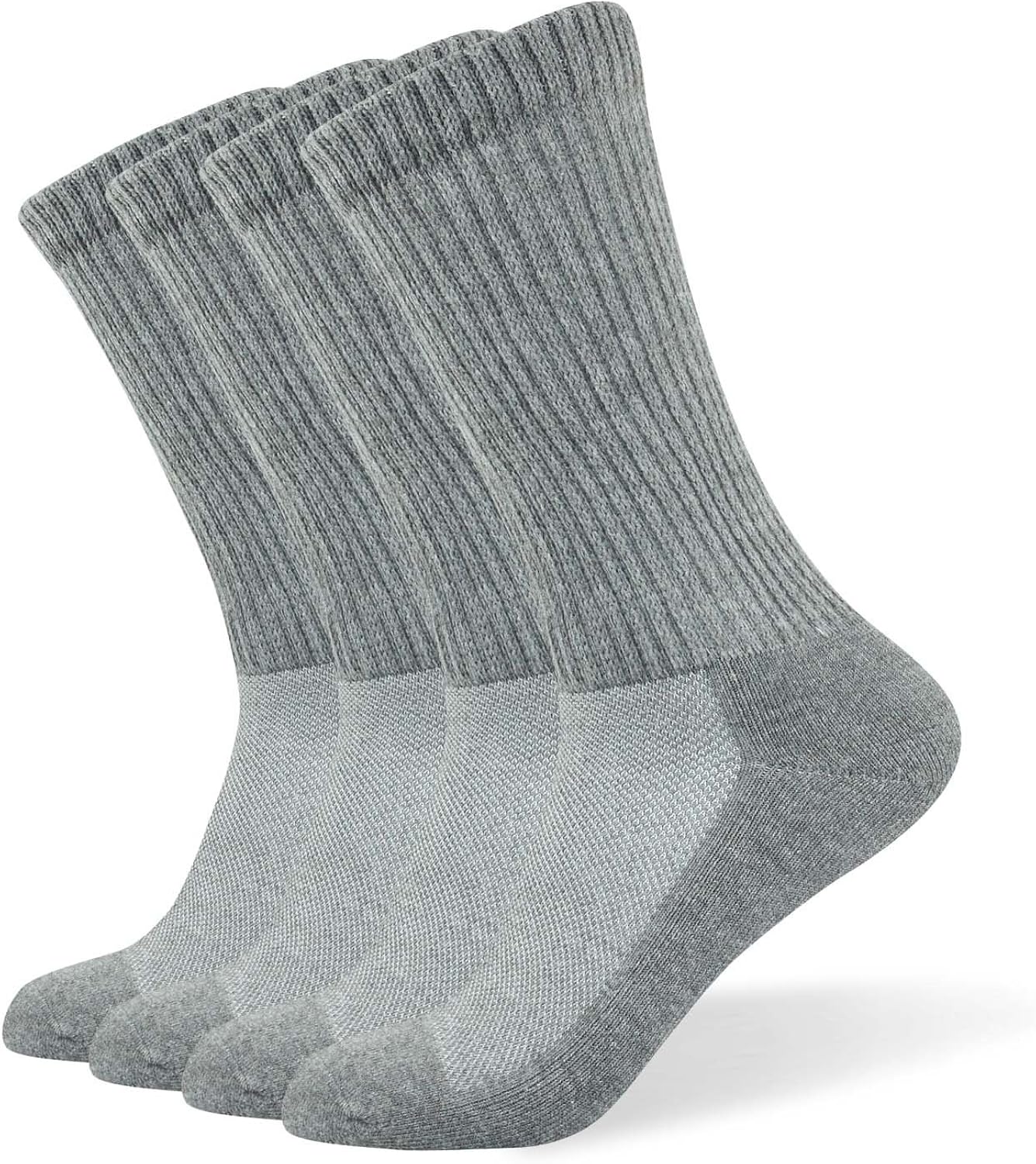 Well Knitting Diabetic Socks for Men & Women Non-Binding Top Crew Socks Quarter Socks 4 Pairs: Clothing