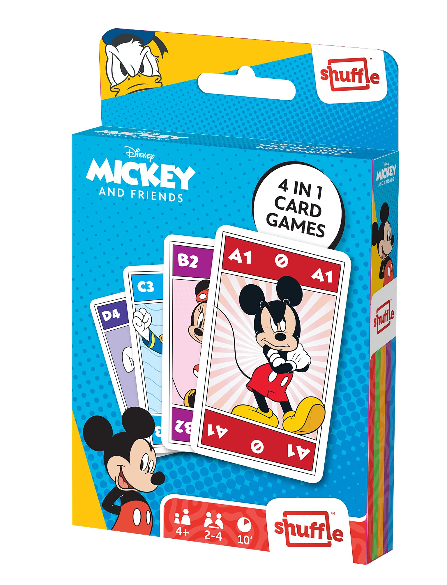 Shuffle Mickey & Friends Card Games For Kids - 4 in 1 Snap, Pairs, Happy Families & Action Game, Great Gift For Kids Aged 4+