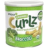 Sprout Organic Curlz Toddler Snacks, Broccoli, 1.48 Ounce (1 Count) Canister