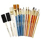 Artlicious - 25 All Purpose Paint Brush Value Pack - Great with Acrylic, Oil, Watercolor, Gouache