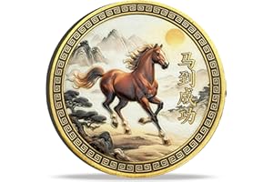QEXGQS Chinese Feng Shui Horse Coin for Good Luck and Success, Prosperity Symbol, Lucky Coin Lottery Ticket Scratcher Tool & Charm Challenge Coin