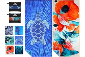 YONGOES 2 Pack Microfiber Lightweight Thin Beach Towel Sand Free Quick Dry Super Absorbent Large Towels for Swimming Pool Yoga Gym Travel Vacation Beach Accessories Essentials for Adults