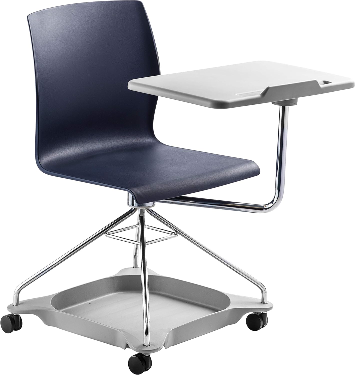 National Public Seating Mobile Chair with Tablet Arm and Storage, Blue: Industrial & Scientific
