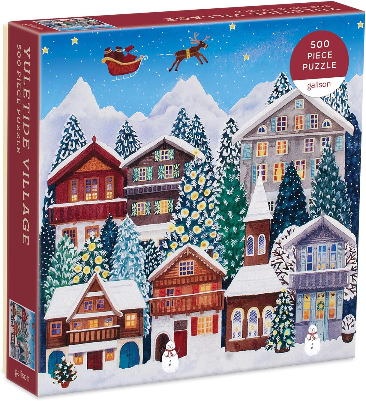 Puzzle Galison 'Rue De Noël' 500 Pièces - Illustration Par McLindon, Thème Festif