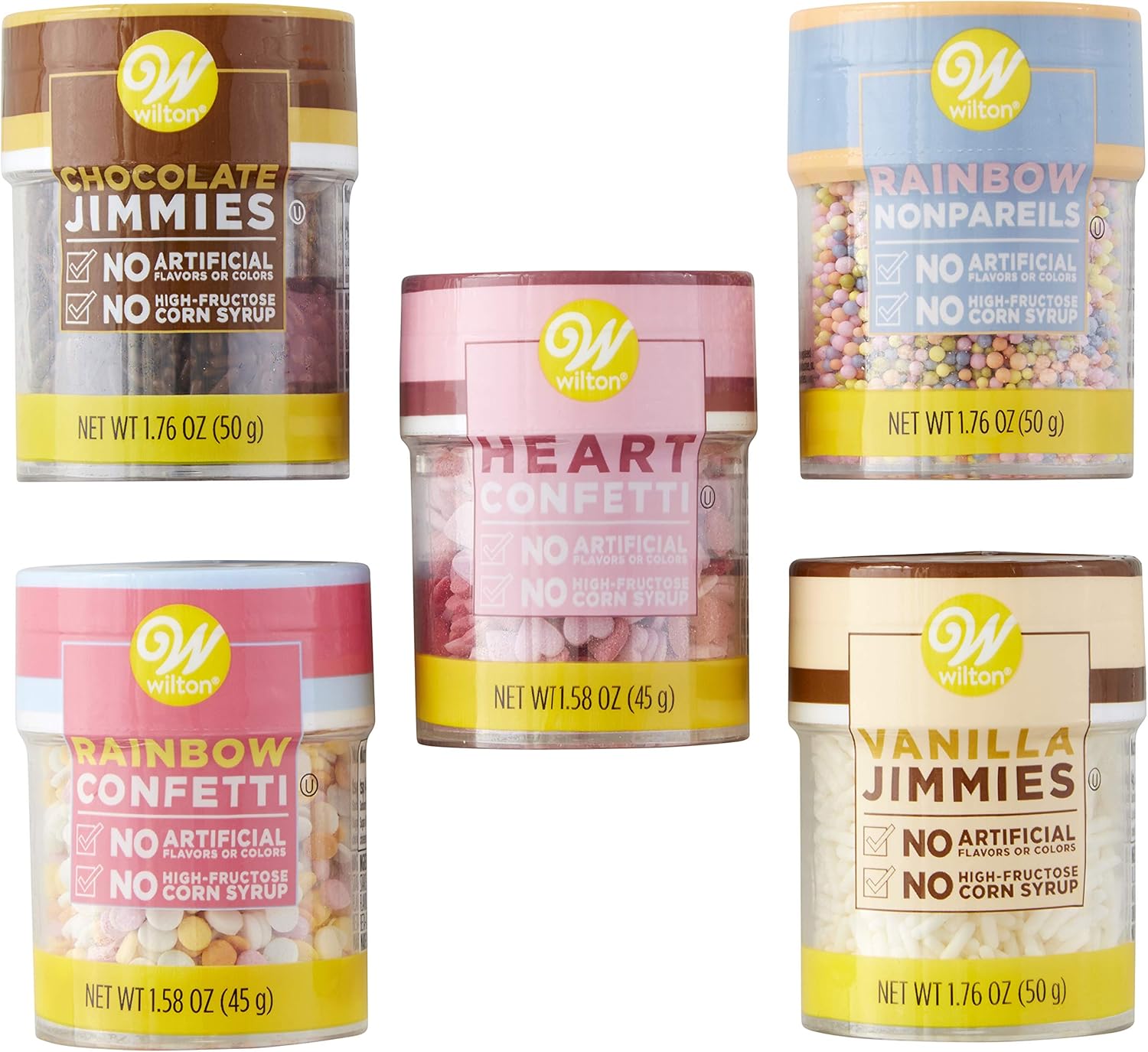 Wilton Naturally Flavored Assorted Sprinkles and Jimmies, 5.1 oz