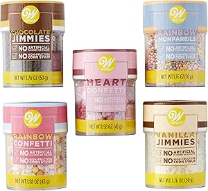 Wilton Naturally Flavored Assorted Sprinkles and Jimmies, 5.1 oz