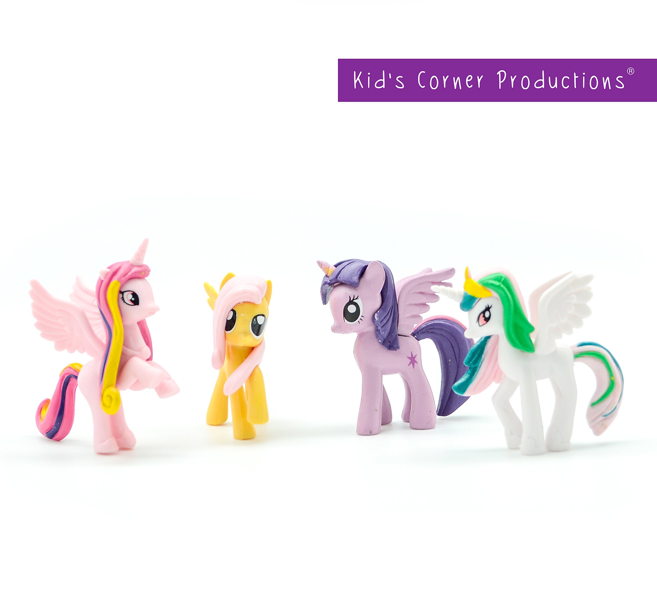 Kids Corner Productions - My Little Pony Party Bag Set of 12 Mini Figures, Cute Figures of Pinky Pie, Rainbow Dash, Rarity with Spike and many more Magic Figures
