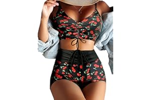 Swmmer Liket High Waisted Bikini Sets for Women Boy Shorts Swimsuits Sporty Bathing Suit
