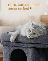 Aechonow Cat Tree Tower 61cm Large Cat Condo 2 Beds Dark Gray view 7