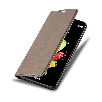Cadorabo Hülle für LG Stylus 2 - Hülle in Kaffee BRAUN – Handyhülle mit Magnetverschluss, Standfunktion und Kartenfach - Case
