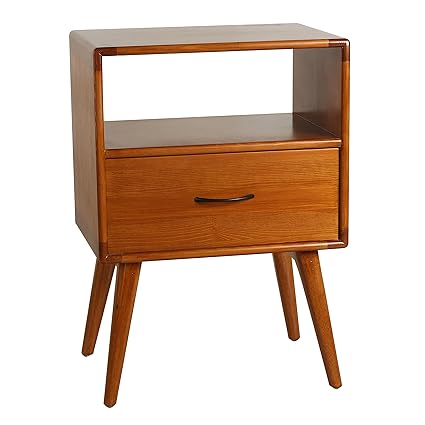 Porthos Home Andrew Mid Century Modern End Table With Shelf And