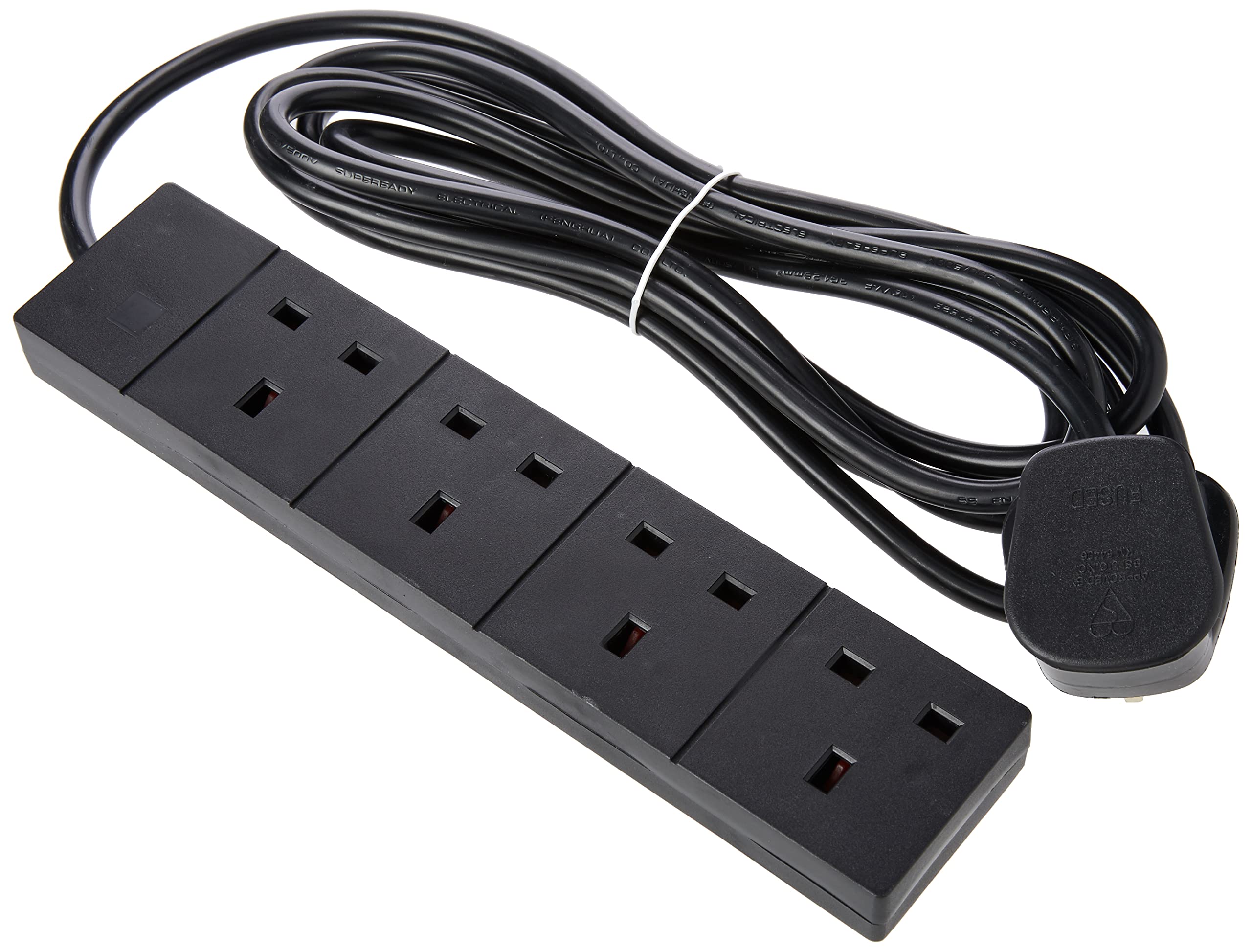 PRO ELEC PELB1810 4 Gang Extension 3m, Black