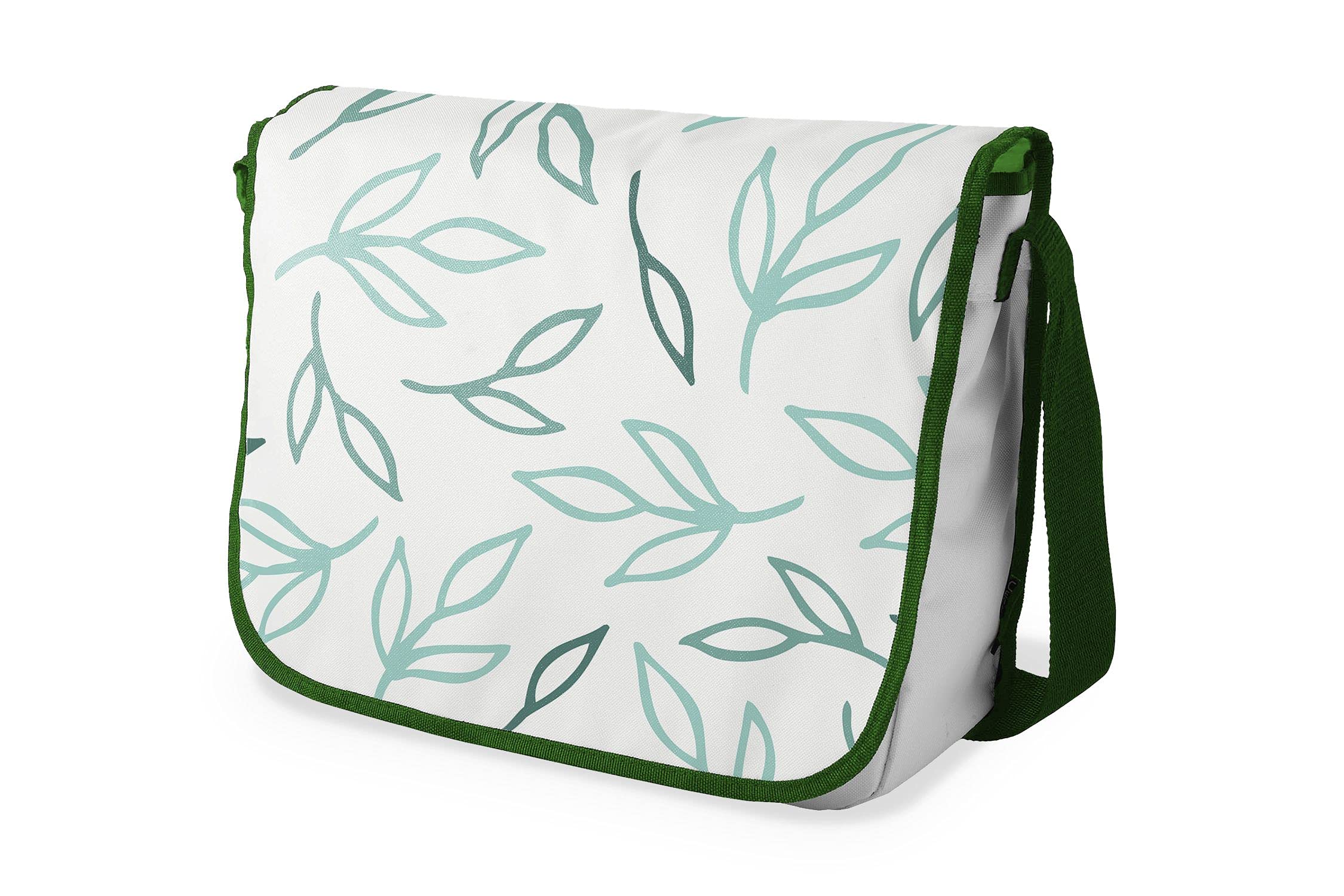 Bonamaison Digitally Printed Messenger School Bag with Khaki Strap for Students, Cross Body Bag, Courier Bag, Shoulder Bag for School, Back to School, Size: 29x36 Cm