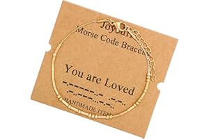 JOYCUFF Best Friend Birthday Gifts Morse Code Bracelets For Women Mothers Day Birthday Christmas Gifts For Sister Daughter Grandmother Stainless Steel Jewelry Friendships Inspirational Gifts For Women