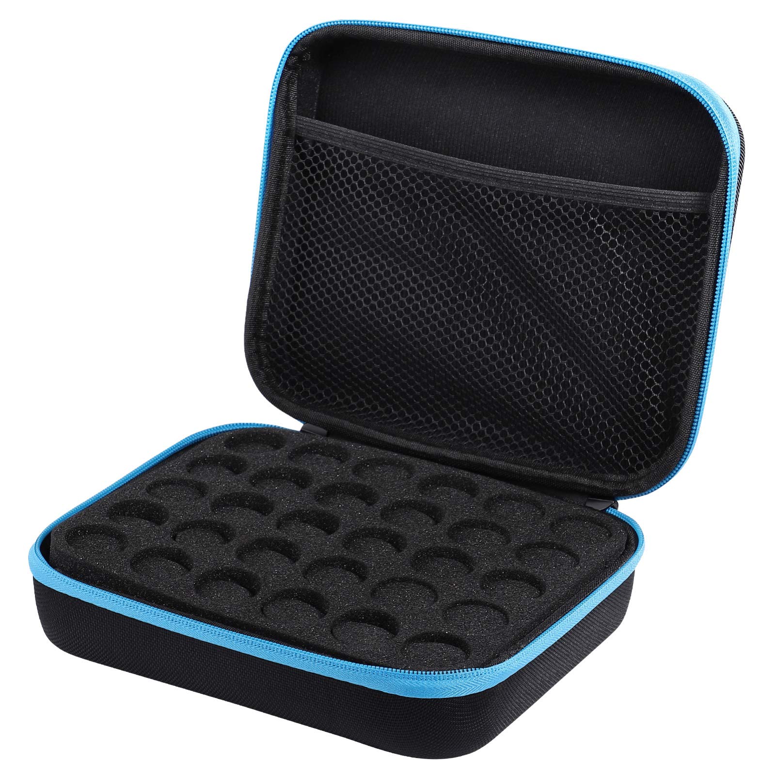 FRCOLOR Essential Storage Bag 30 Bottles Eva Storage Case for 5ml, 10ml and 15ml Bottles Holder Carrying Box for Travel Office Home(Blue)