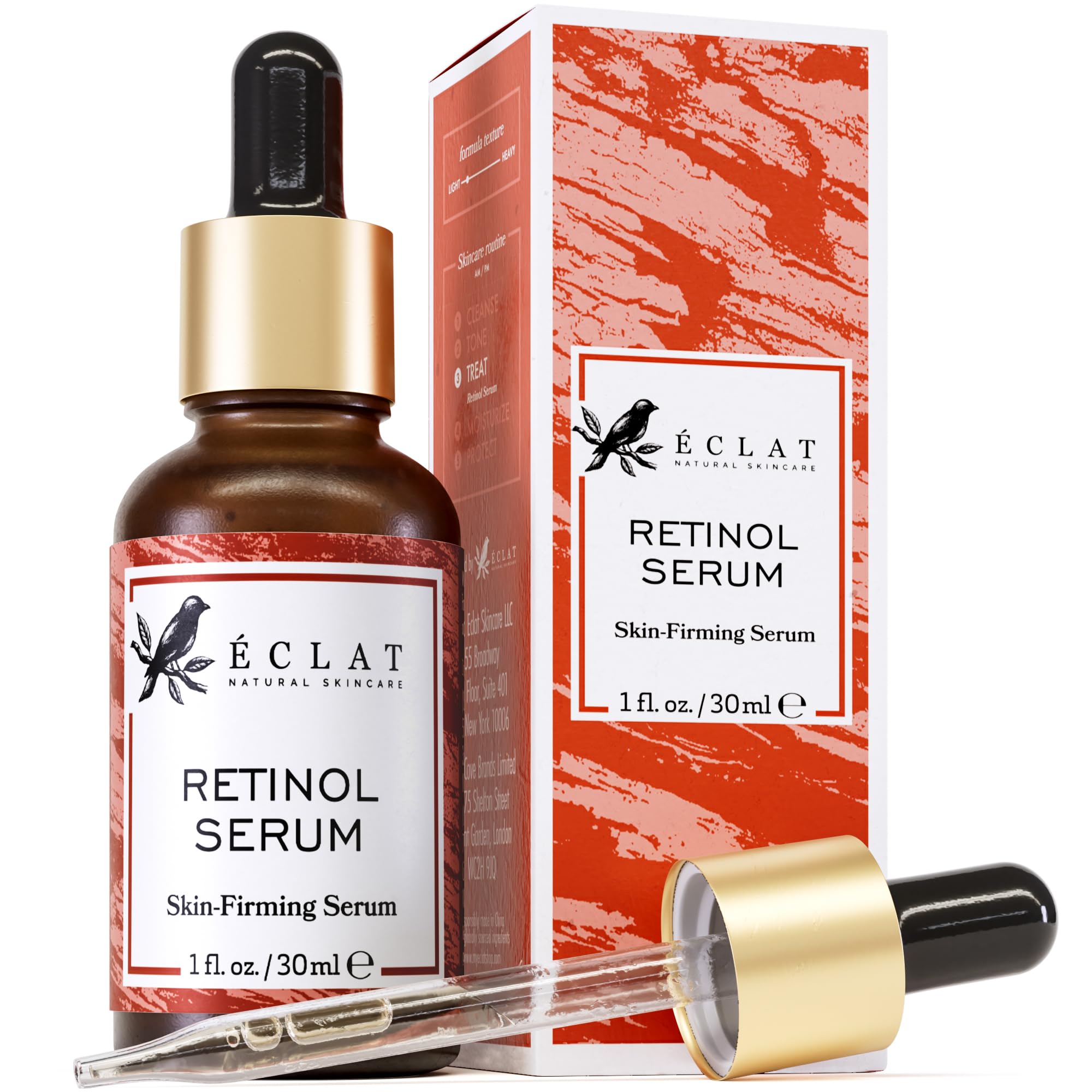 Eclat Skincare Renewing Retinol Serum for Face - Anti Aging Serum with Hyaluronic Acid & Aloe Vera – Hydrates and Improves the Signs of Aging (Fine Lines, Wrinkles & Dark Spots) 30 ml