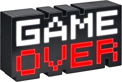 Paladone Game Over 8-Bit Pixel Light Color Changing Sound Reactive 30cm