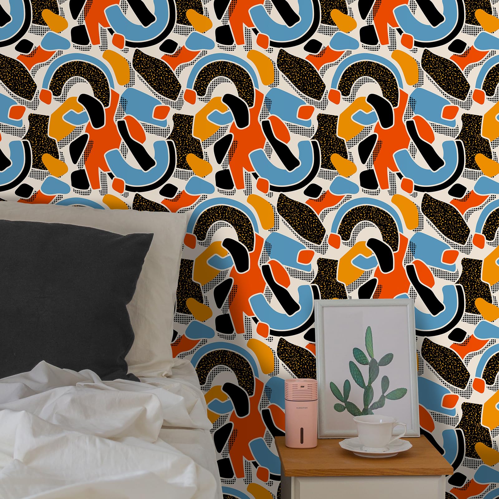 Photo 1 of CHIHUT Modern Abstract Wallpaper Peel and Stick Colorful Shade Geometric Pattern Wallpaper Removable Self Adhesive Wallpaper Decorative Art Deco Wall Paper for Cabinets Shelves Walls 17.7”x100”