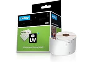 DYMO LW 3-Part Internet Postage Labels for LabelWriter Label Printers, White, 2-1/4'' x 7'', 1 roll of 150 (30383)
