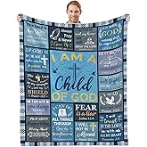 PIUFAM Religious Gifts for Men Faith, Christian Gifts for Men, Inspirational Gifts for Him, Baptism Present for Boys, Christian Blanket for Him on Birthday Gifts for Chritsmas Thanksgiving 50X60in