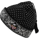 Norlender 100% Norwegian Wool Dot Print Hat (Black)