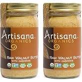 Artisana Organics Raw Walnut Butter with Cashews (2-Pack), 14oz Jars | No Sugar Added, Whole30 Compatible | Vegan + Paleo Friendly, Non GMO