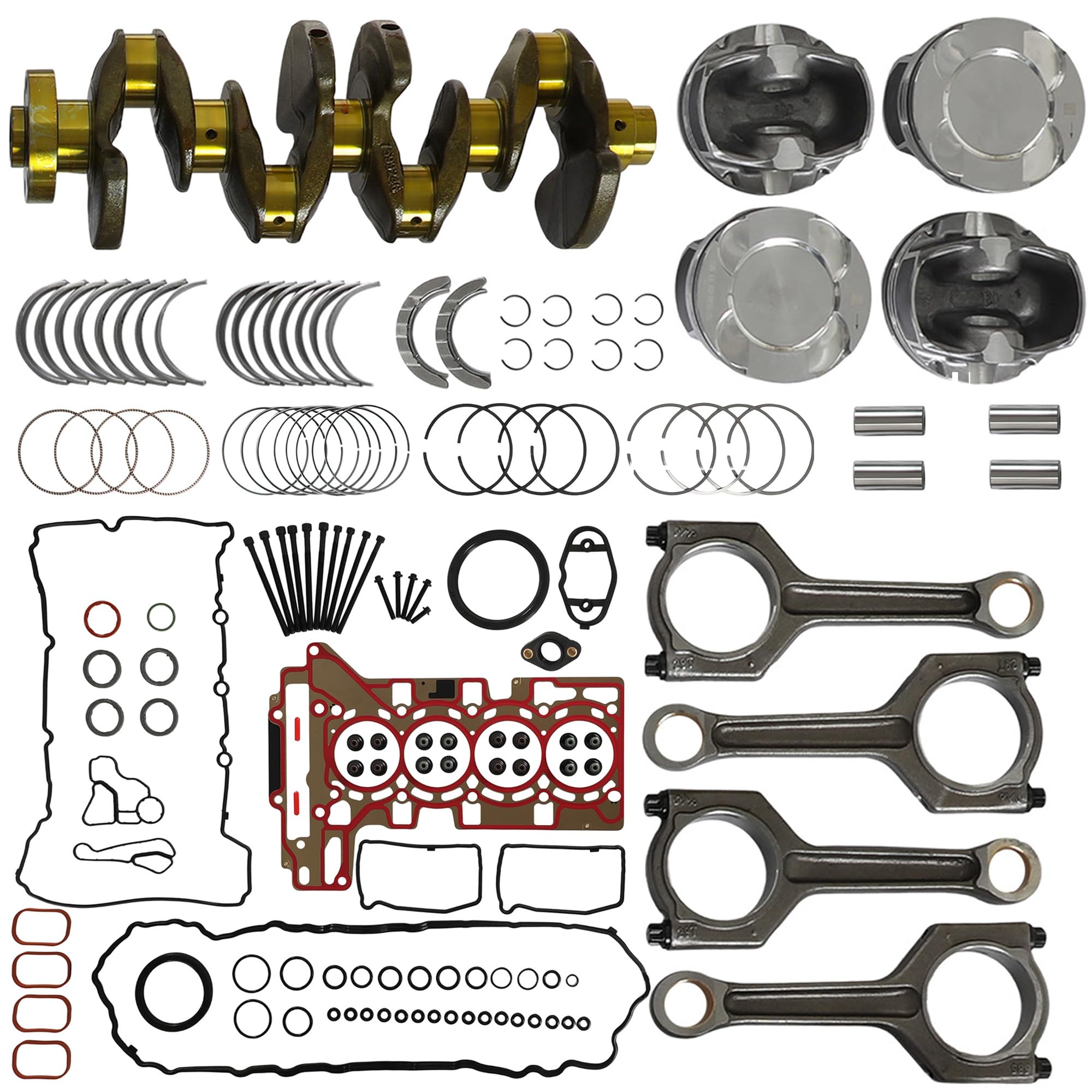 Photo 1 of N20 Engine Rebuild Overhaul Kit w/Head Gasket Kit Crankshaft Piston Contecting Rods Bearing Set For BMW 220I 328I 528I Z4 2012-2016 228I 328D 428I 2014-2016 320I X1 X2 X3 X4 2.0L 2012-2018