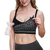 Momcozy Pumping Bra Hands Free | Seamless Nursing Bras for Pumping | Breast Pump Bra with Fixed Padding, Wireless