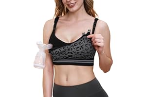 Momcozy Pumping Bra Hands Free | Seamless Nursing Bras for Pumping | Breast Pump Bra with Fixed Padding, Wireless