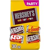 HERSHEY'S Miniatures Assorted Chocolate Candy Variety Pack, 30 oz | Assorted Milk Chocolate, Special Dark Chocolate, Krackel and Mr. Goodbar Miniatures, Individually Wrapped for Sharing, 30 oz