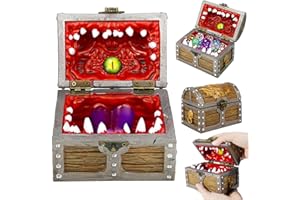Wowagoga Mimic Chest Dice Storage Box, Dice Set, Holder Vault Case, Box Suitable for Dungeons & Dragons Players and Master