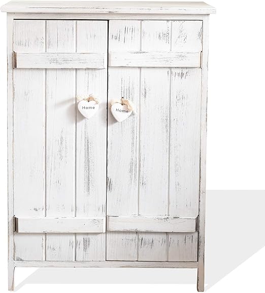 Rebecca Mobili Kuchenschrank Kommode Badezimmerschrank 2 Turen Weiss Shabby Chic Herzen Eingang Masse 70 X 51 X 30 Cm Hxlxb Art Re4573 Amazon De Kuche Haushalt
