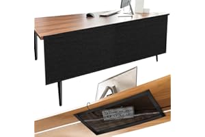 Wibeelee 60 x 14.9 In Under Desk Privacy Panel with Cable Management Net, Black Canvas