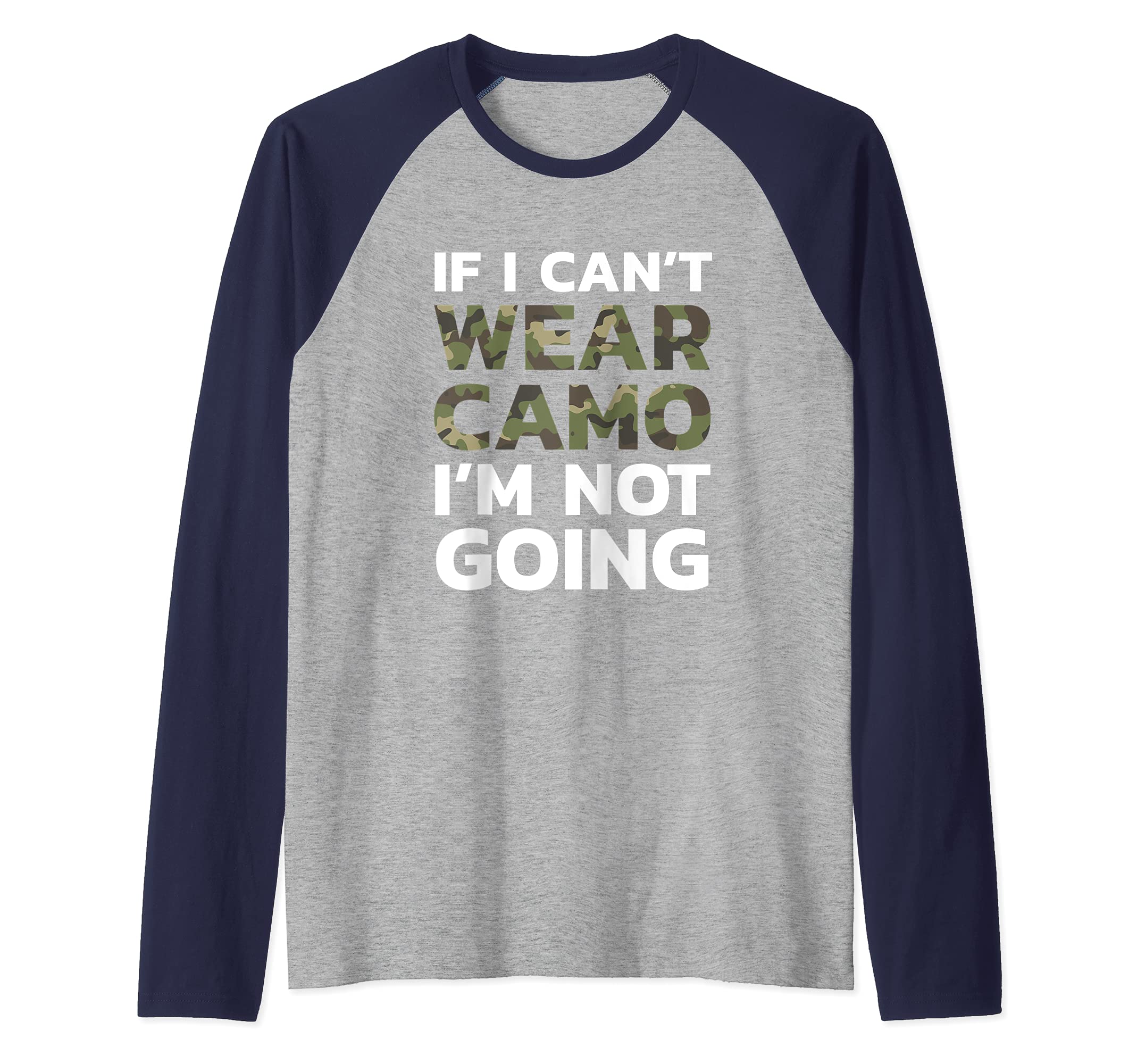 Classic Camo Camouflage Raglan Baseball Tee