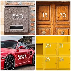 6 Sets 3 inch White Reflective Mailbox Numbers