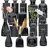 Brajttt Glass Bud Vase Set of 18,Glass Vintage Vases for Flowers,Black Bud Vases in Bulk for Rustic Wedding Decor,Table Centerpieces,Decor Centerpiece for Bathroom