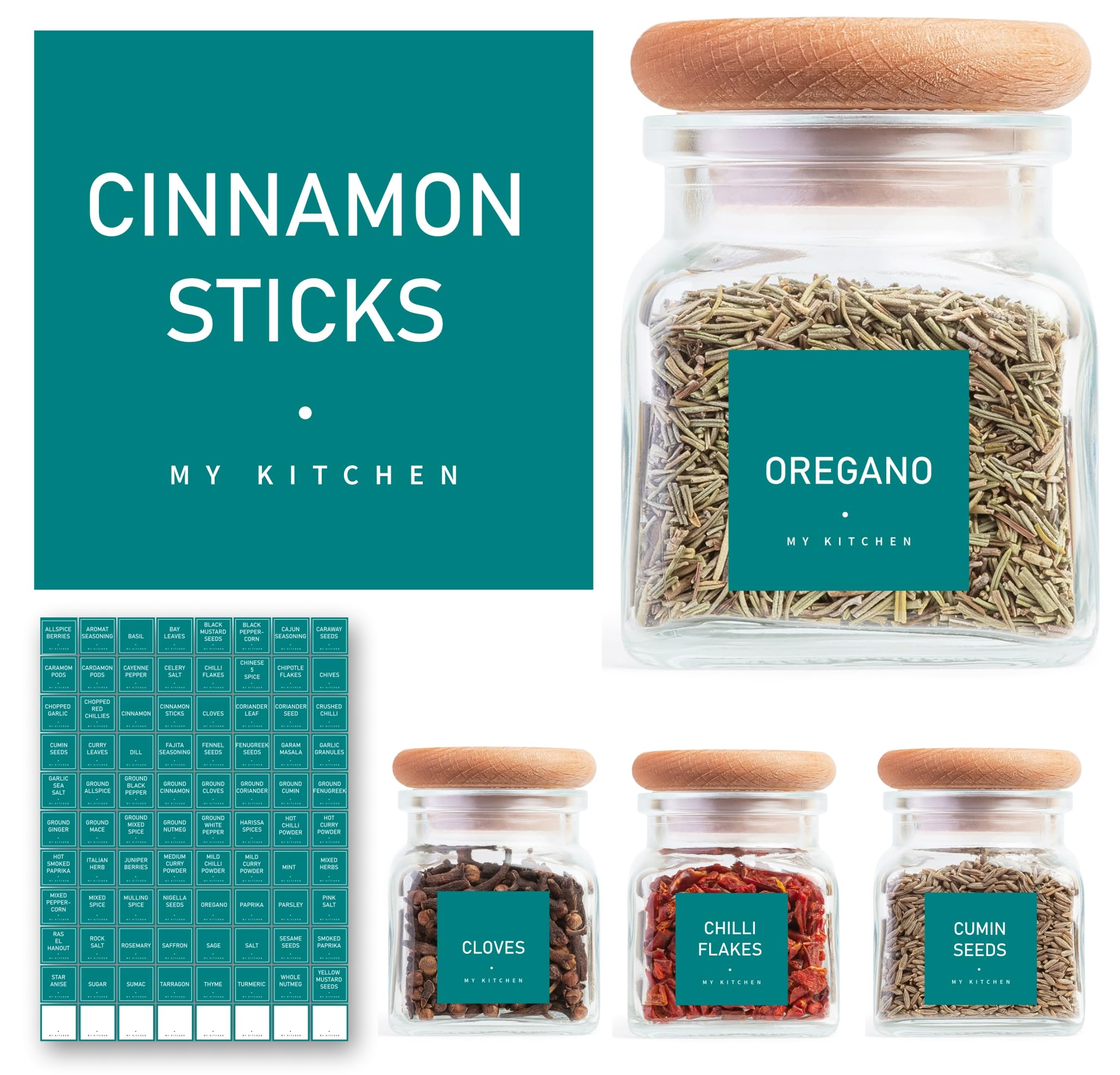 Spice Jar Labels - Teal