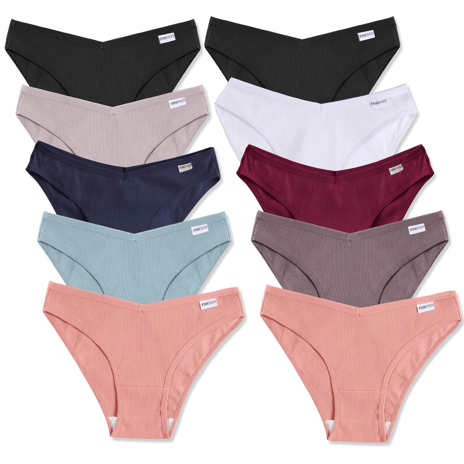 6/10 Pack Womens Cotton Underwear High Cut Bikini Panties Sexy Hipster