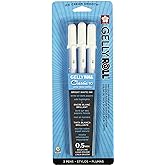Sakura Gelly Roll Classic White 3 Pack, 10 Bold Pt., Opaque Gel Pens, Creamy Smooth Ink, Writes on Dark Paper