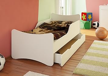 BEST FOR KIDS KINDERBETT MIT SCHUBLADE UND MATRATZE TÜV ZERTIFIZIERT IN WEIß VIER GRÖßEN (80x160)