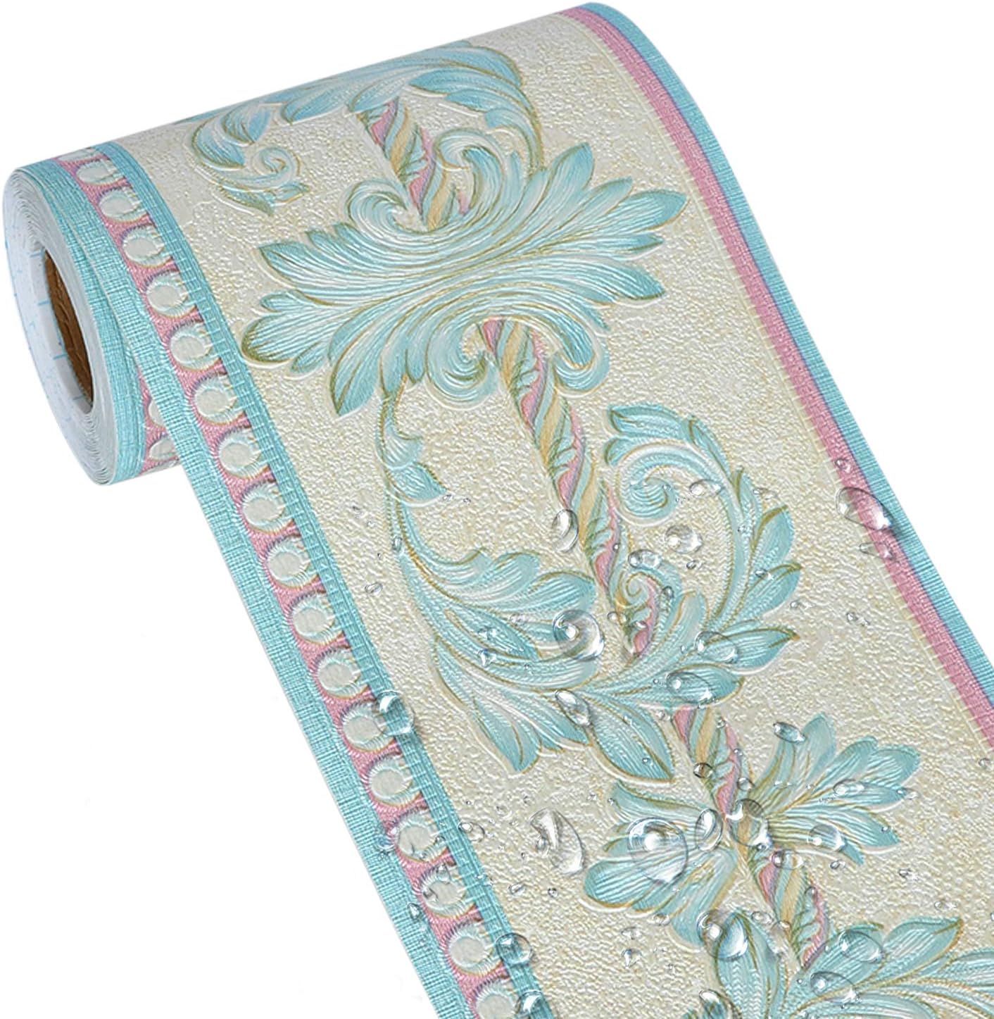 Removable Brown Border Tiles Self-Adhesive Vinyl Wall Covering Borders