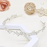 Oriamour Bridal Headband Wedding Headpieces For Women Rhinestone Hair Accessories for Brides Bridesmaids and Girls Silver
