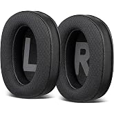 SOULWIT Mesh Fabric Earpads Cushions Replacement for Fifine H6/H8/H9 Headphones, Ear Pads with Noise Isolation Foam, Added Thickness - Black