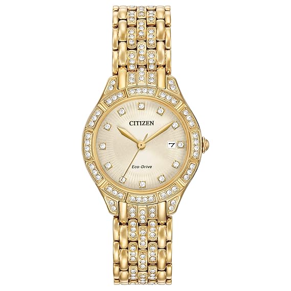 Citizen Womens Analogue Classic Solar Powered Watch with Stainless Steel Strap EW232250P