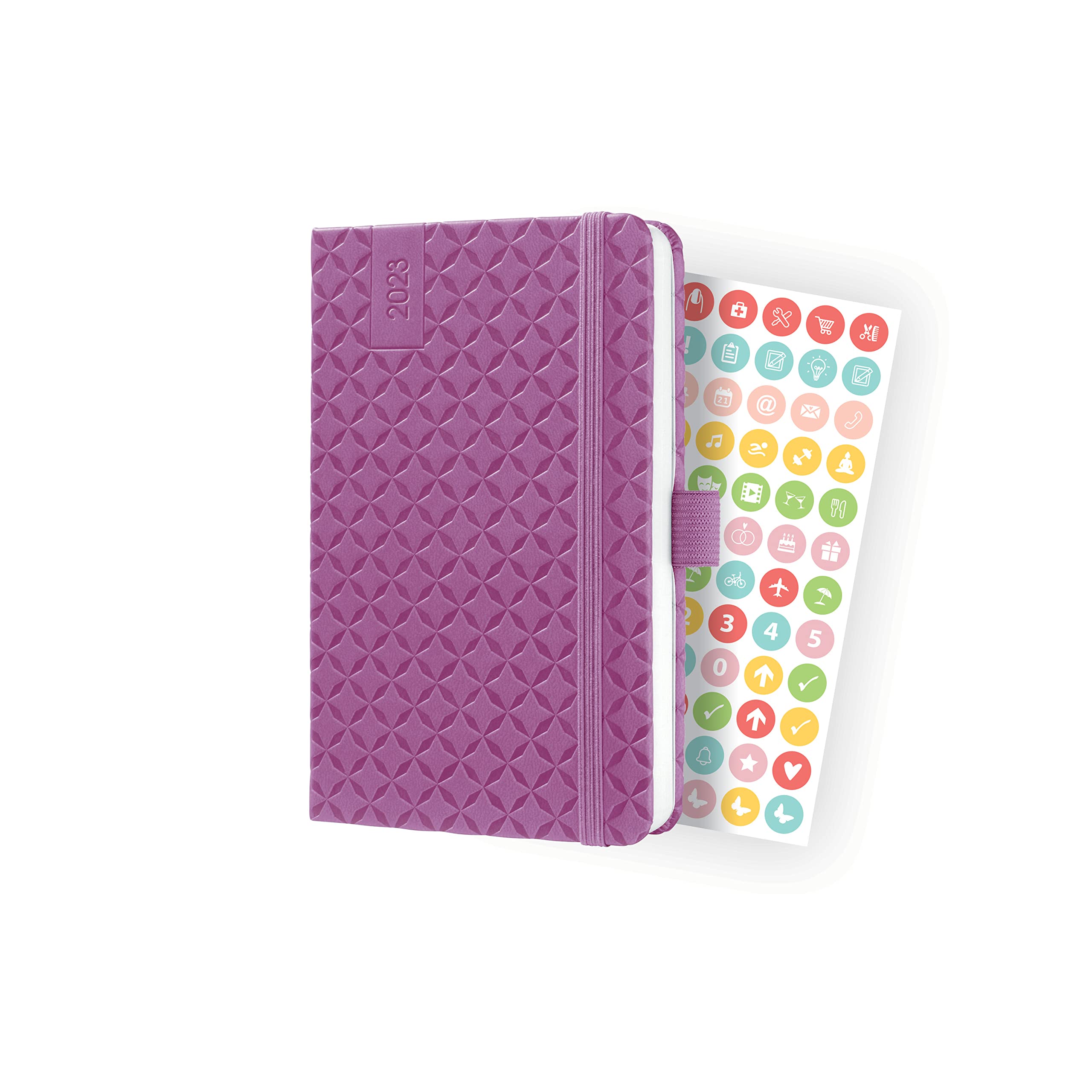 SIGEL J3114 Jolie Weekly diary 2023 - hardcover - 9,5 x 15 cm - 174 pages - violet